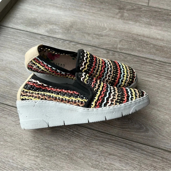 Hispanitas Woven Leatherette Wedge Loafer Made in Spain - Picture 2 of 15